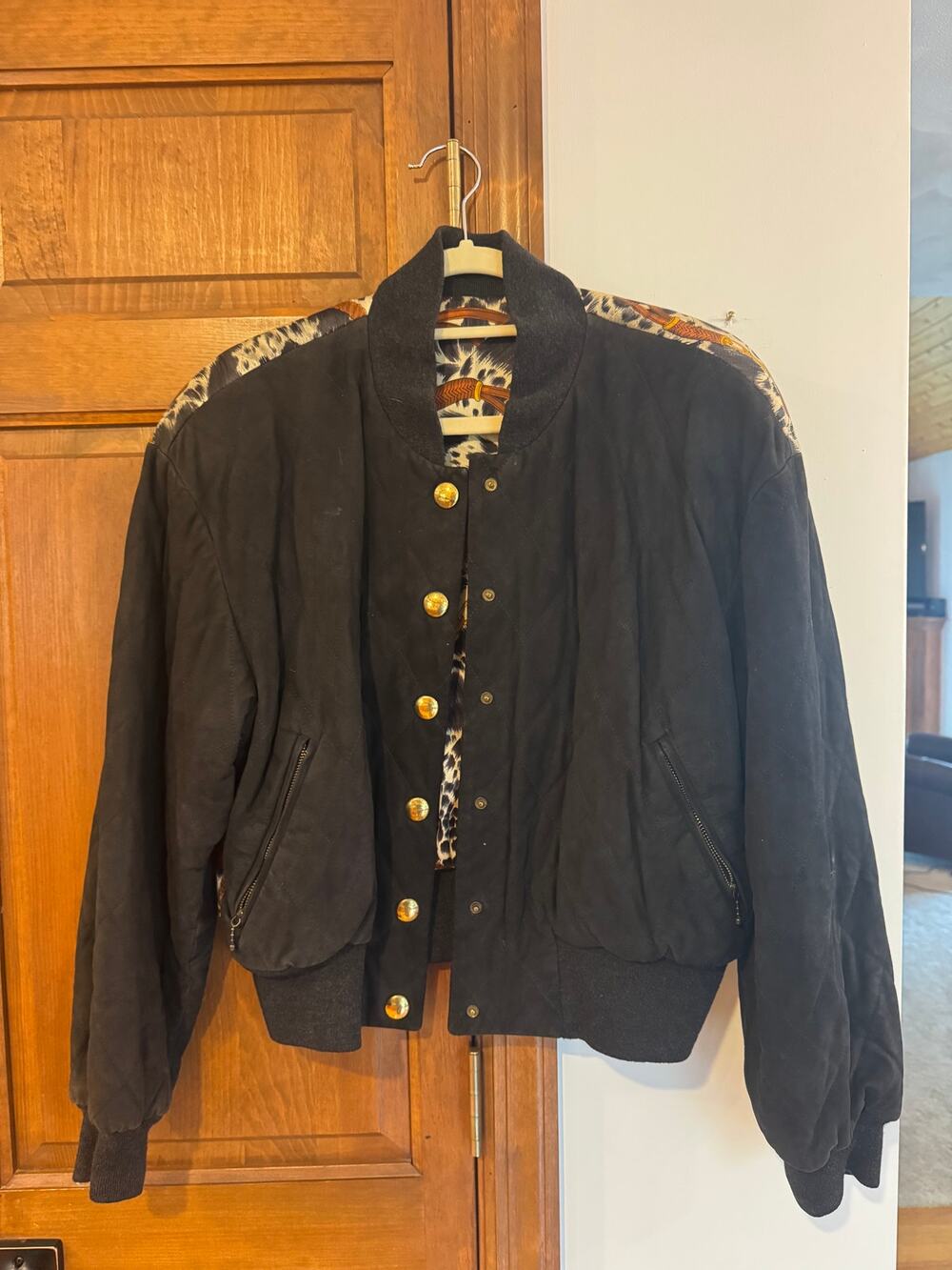 Vintage Jacket with Silk Dog Pattern